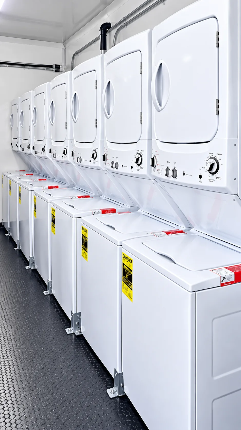 24 ft mobile laundry trailer washer and dryer interior