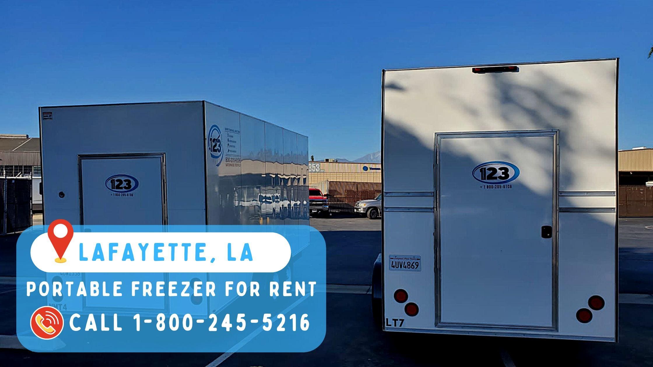 Portable freezer for rent in Lafayette, LA